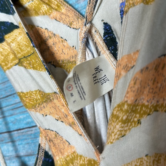 Free People Cross Halter Top Size Small Yellow Blue - Picture 5 of 6